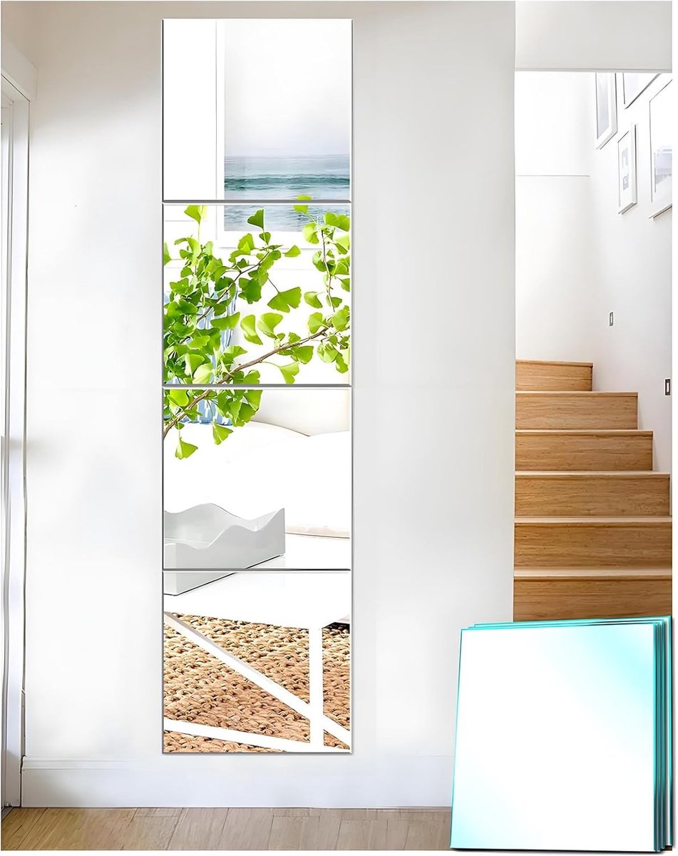 Zelfklevende Spiegels - 30x30cm HD Glazen Wandspiegels voor Woonkamer, Interieur Decoratie en Ruimtevergroting