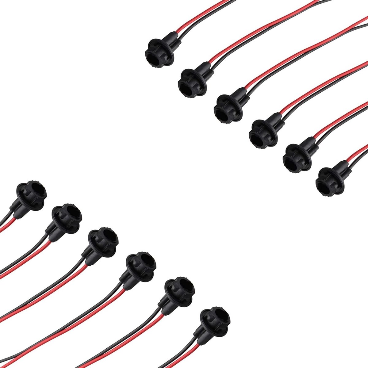 12 Stuks T10 Autolamp Rubber Lampenhouder met Koperen Draad voor LED Lampen en Verlichting Accessoires 12V 194 168