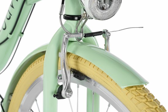 Davi Lila – Stadsfiets – 28 inch – 1 versnelling – Terugtraprem/V-brake – Lage instap – 160-185 cm – Groen/Creme — afbeelding 5