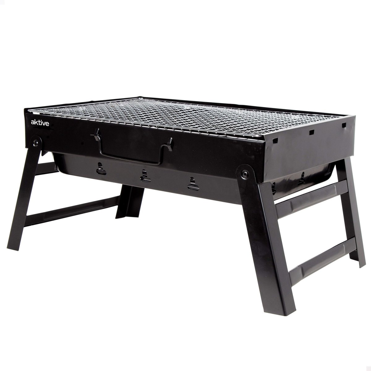 SnelShoppen - Draagbare Houtskool Barbecue - Inklapbaar en Transporteerbaar - Zwart - 43 x 29 x 22 cm - Perfect voor Camping, Terras en Balkon
