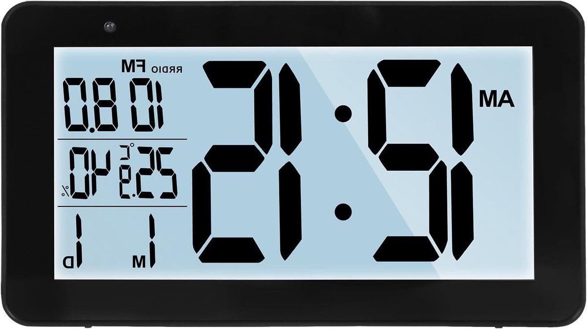 Digitale Klokradio - Tafelklok Wekker - Wakker Worden - Dubbele Alarm Functie - Met Datum - Zwart