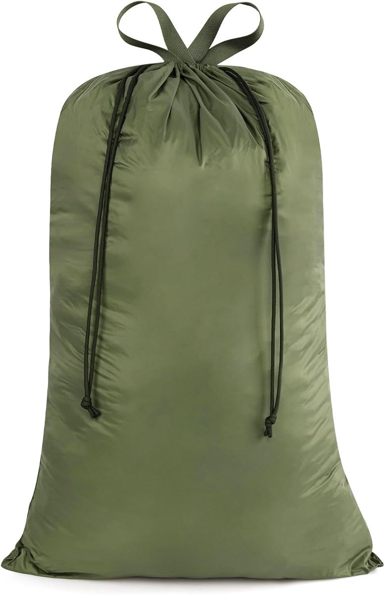 Extra Grote Sterke Waszak voor Reis, Met Trekkoord, Voor Vuile Kleding, Opbergtas voor Kamperen en Buitenactiviteiten, Groene Opbergoplossing