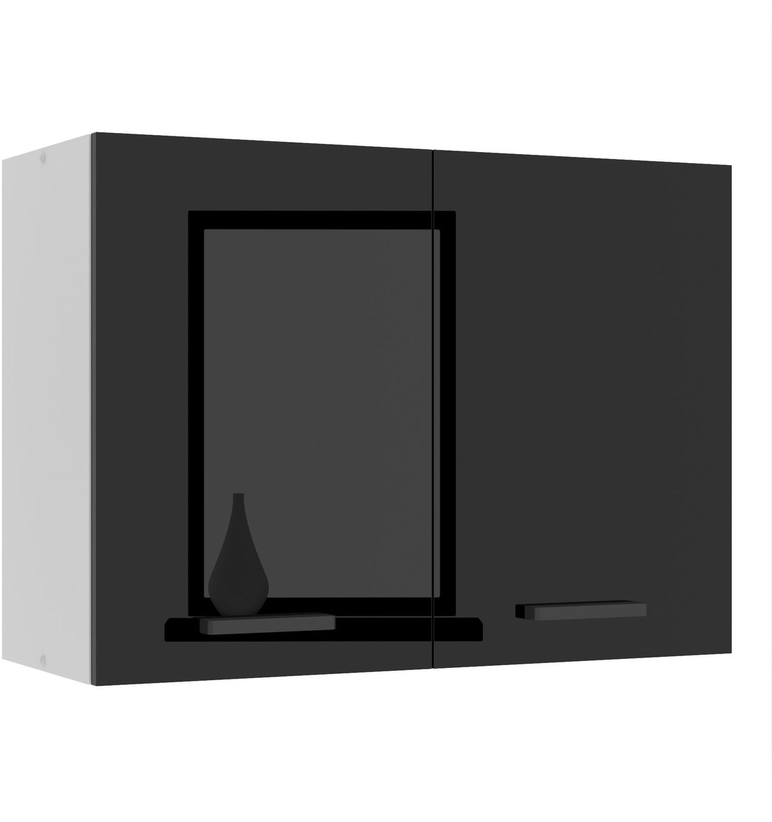 BELINI Hangkast SG 80 cm met 2 Deuren - Zwart Hoogglans