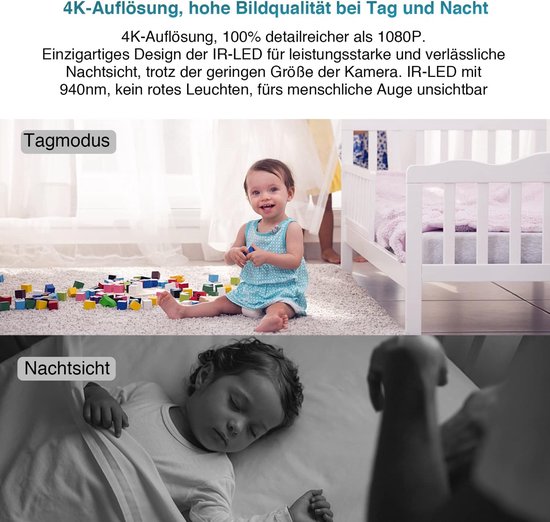 ZRNS® Verborgen Camera - Spy Cam - Compacte Mini Camera - Beveiligingscamera - Spionagecamera Met Bewegingsdetectie - 4K van zrns — afbeelding 4