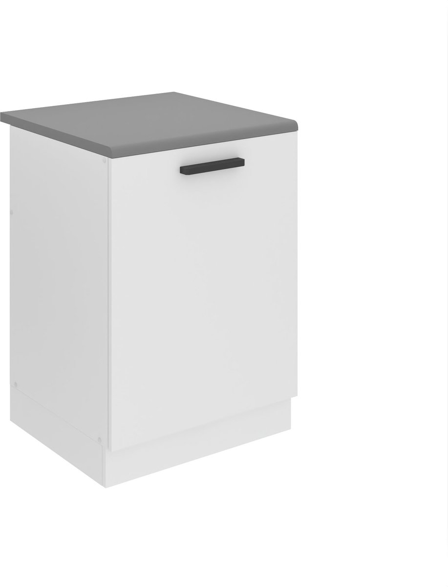 BELINI Spoelbakkast SDZ 60 cm met 1 Deur met Werkblad - Wit Mat