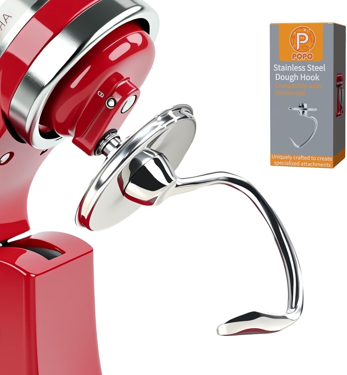 Roestvrijstalen Deeghaak voor 4.5-5 Quart Tilt Head Stand Mixer, Geschikt voor Keukenaccessoires en Keukenmachines, Duurzaam en Efficiënt
