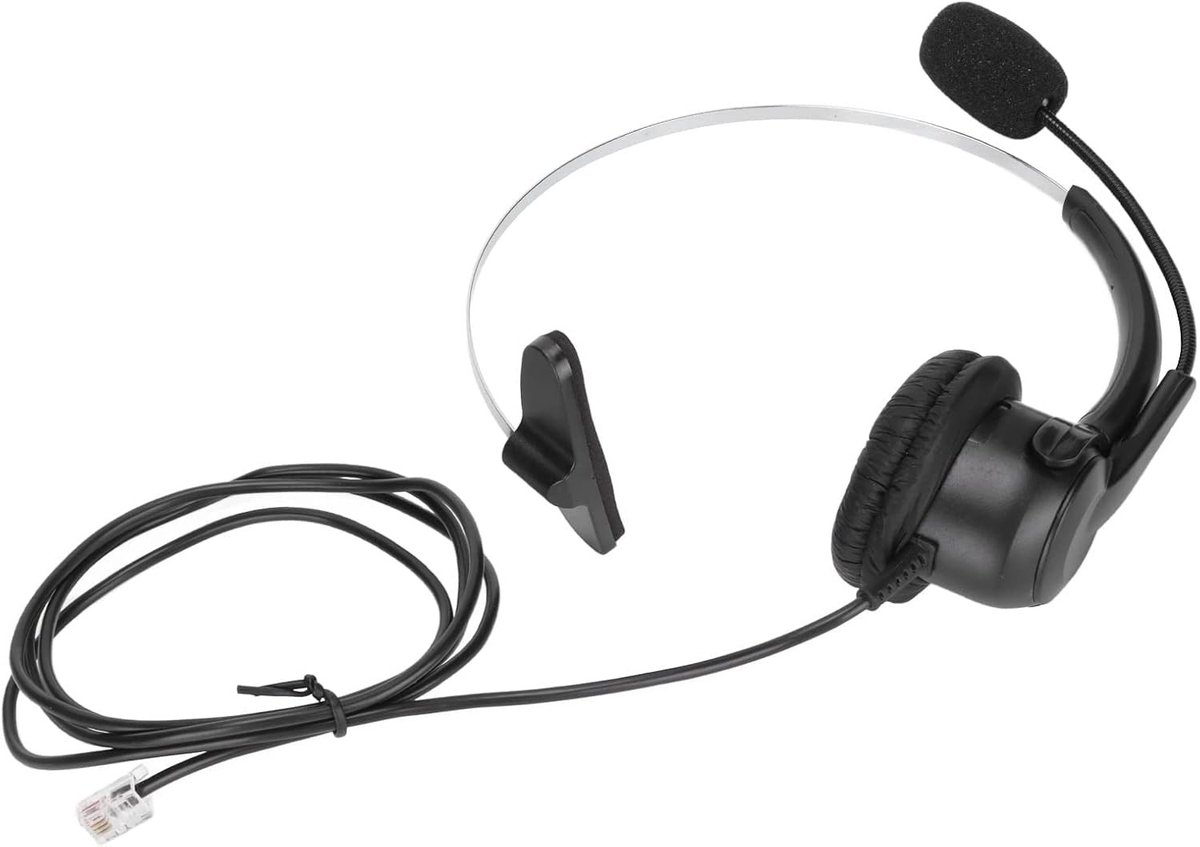 Draadloze en bedrade headset met 330° verstelbare microfoon voor thuis en callcenter gebruik, ideaal voor duidelijke communicatie en comfort