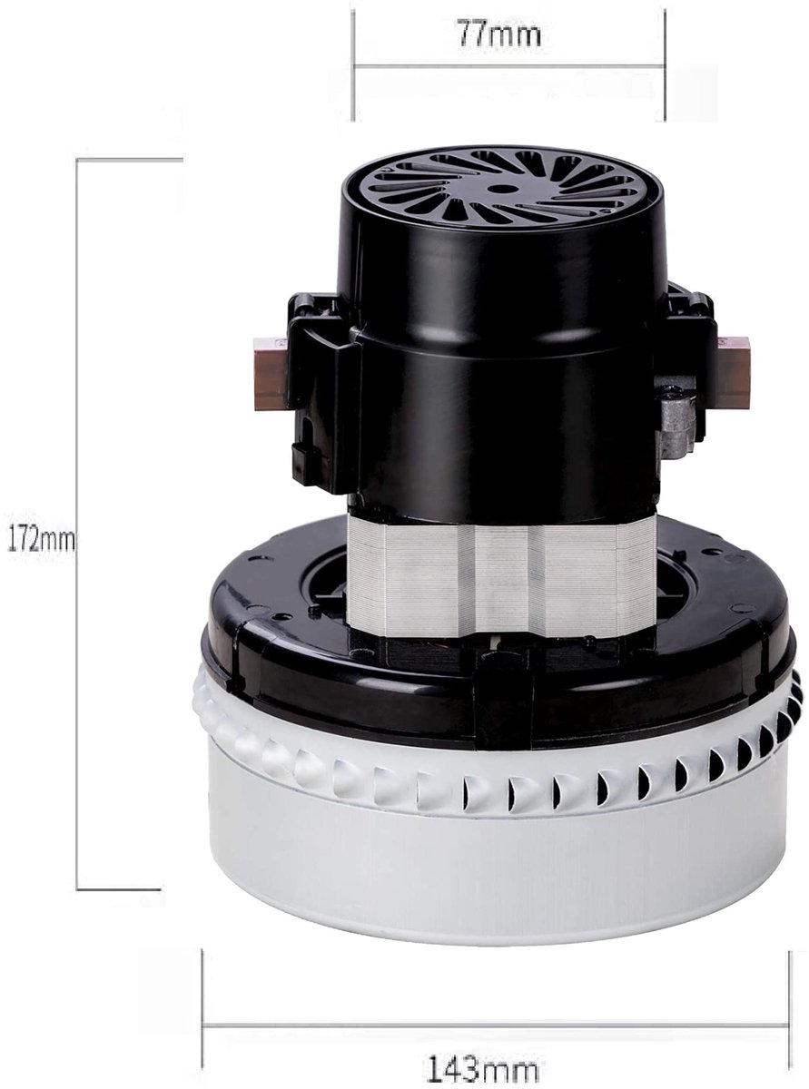 SnelShoppen - Universele Industriële Stofzuigermotor Bypass 1200 W, Professionele Motor met Koperen Oplegger en 2 Eindstanden voor Effectief Stofzuige