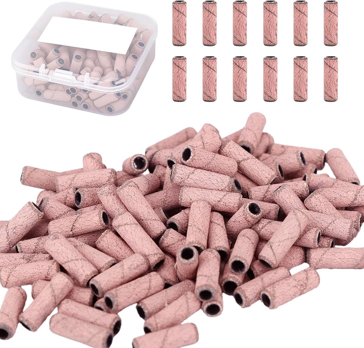 Mini Nail Sanders voor Acrylnagels - 100 Stuks Polijstbandjes voor Manicure en Nagelverzorging #240 Roze - Perfect voor Thuisgebruik en Professionele Salons