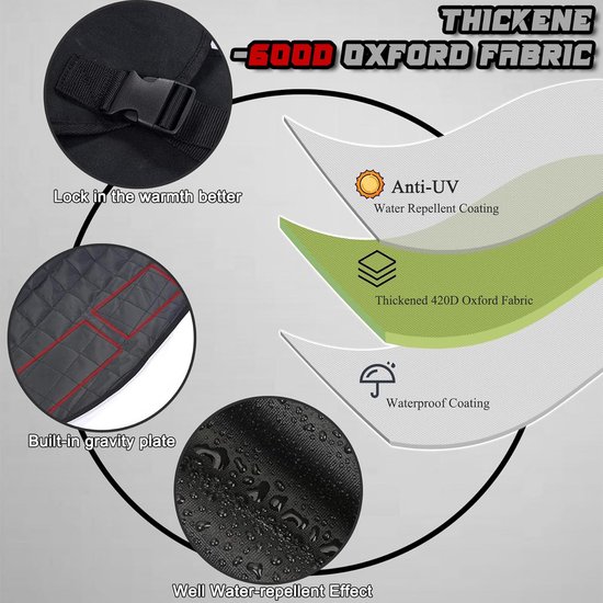 Voetenzak Scooter - Deken Motor - Bescherming Rijden - Waterdicht Oxford - Universeel - Grijs — afbeelding 4