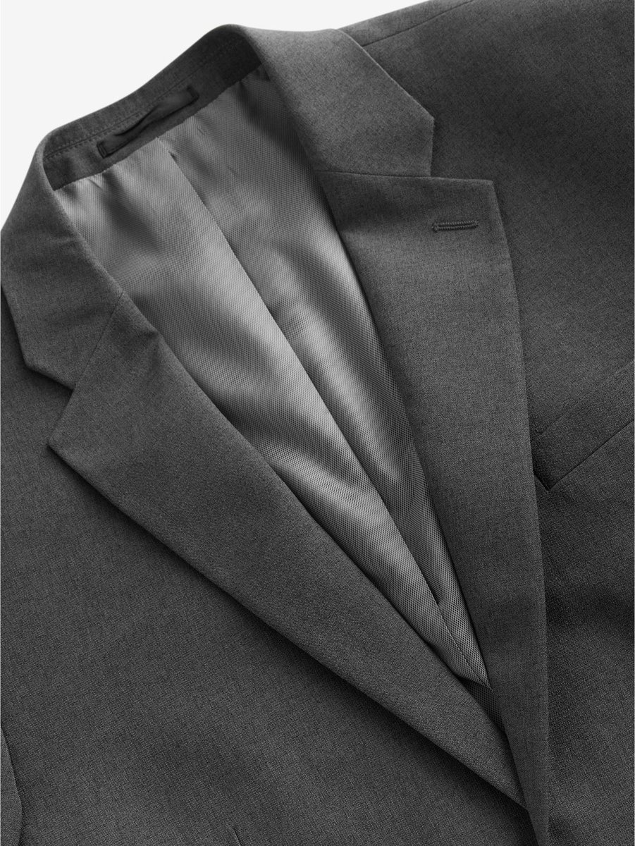 Next - Heren - Normale Pasvorm - Must-have kostuum: colbert - Long - Grijs