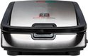 Tefal snack collection tosti-ijzer in geborsteld RVS met zwarte accenten. Rode en groene indicatielampjes.