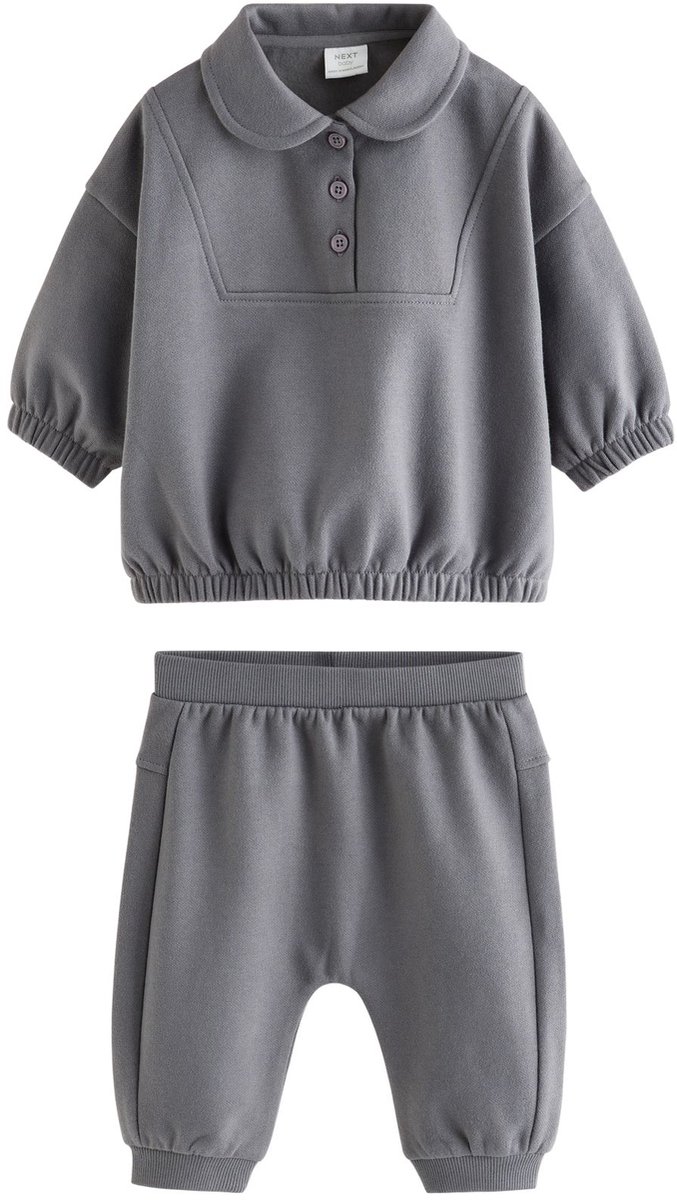 Next - Jongens - Set van babysweatshirt en -joggingbroek - Grijs