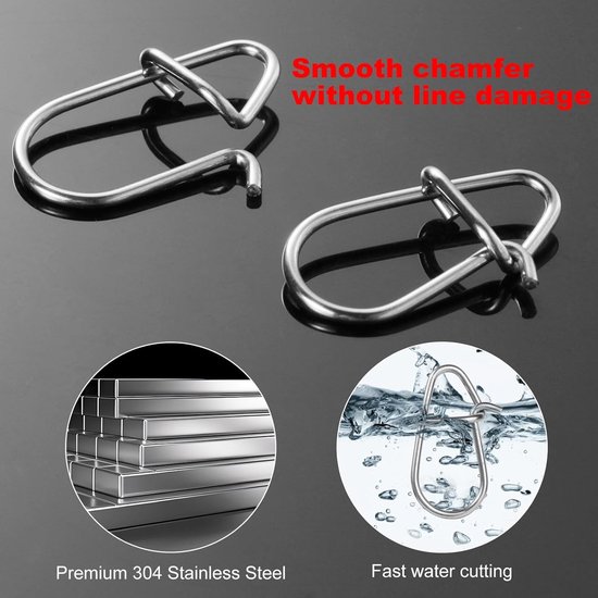 Duo Lock Sea Fish Gourd Pin Clips - 200 Stuks in 5 Maten voor Vissen, Loodjes en Aasverbindingen — afbeelding 4
