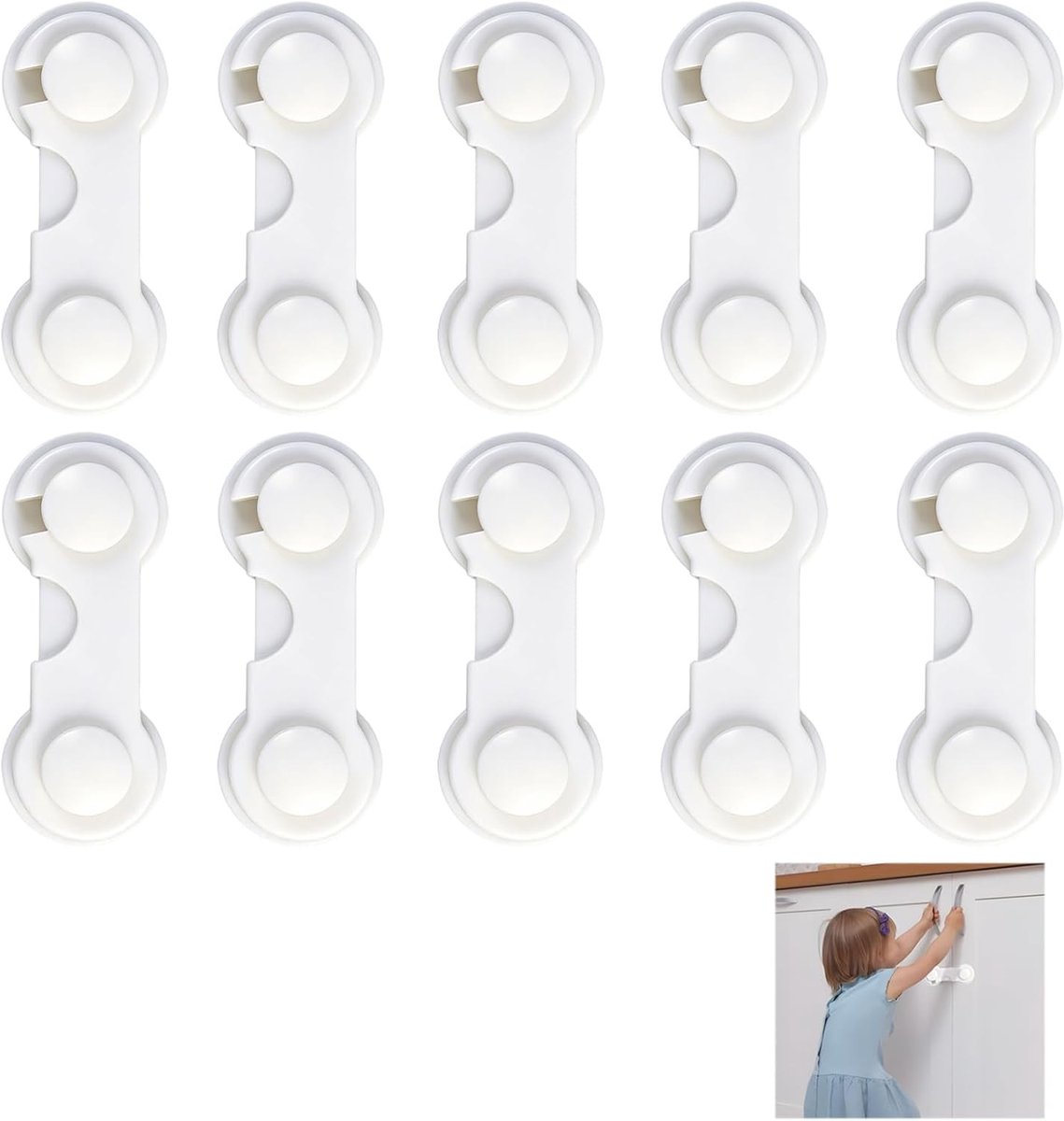 10 stuks zelfklevende sloten voor meubels en kasten, veilig voor kinderdeuren en babybescherming
