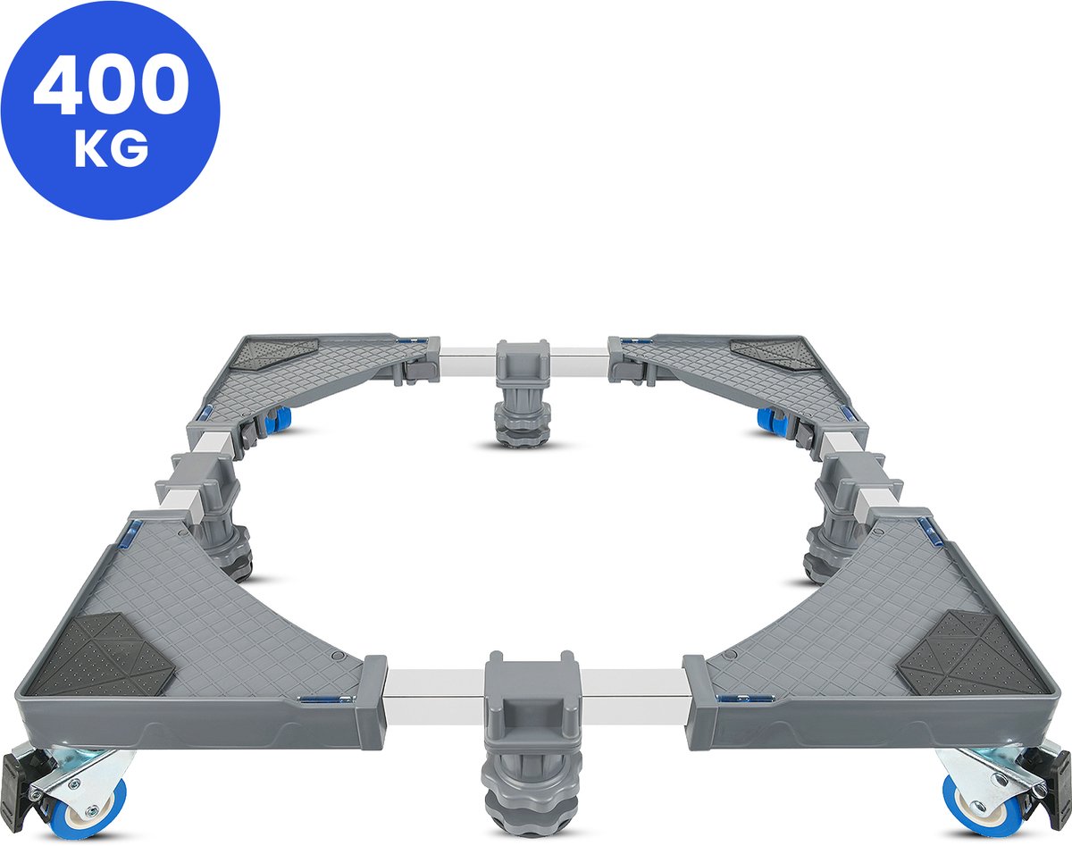 VanDijck Wasmachine Verhoger - 4 Wielen 4 Poten - Verstelbaar 56-91 cm - Max 400 kg