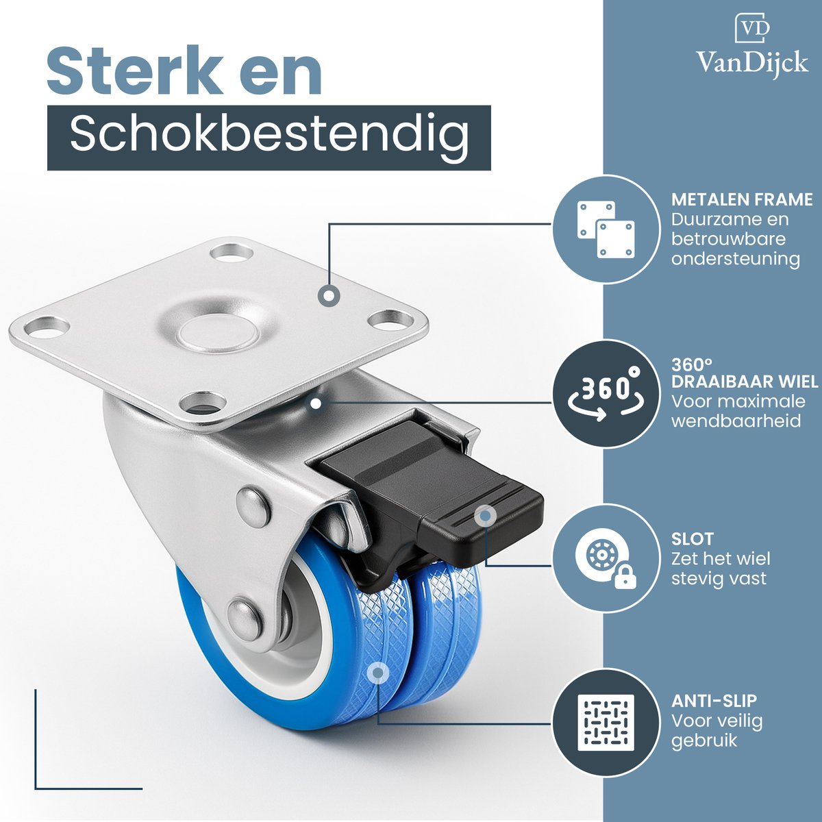 VanDijck Wasmachine Verhoger - 4 Wielen 4 Poten thumbnail 3