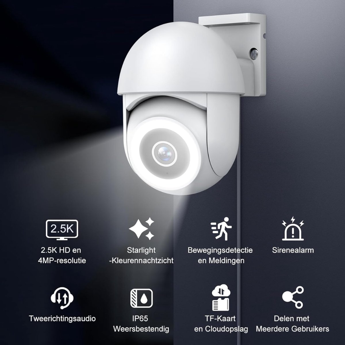 ApexArte® 5G WiFi Beveiligingscamera - Binnen Camera Huisdier Camera - Huisbewaking - Wit