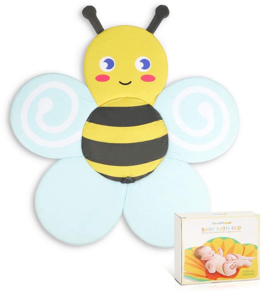 SnelShoppen - Antislip Baby Bad Bloem voor Gootsteen, Zacht Bad Kussen voor Pasgeborenen 0-6 Maanden, Must Haves Bad Essentials, Veilig en Comfortabel