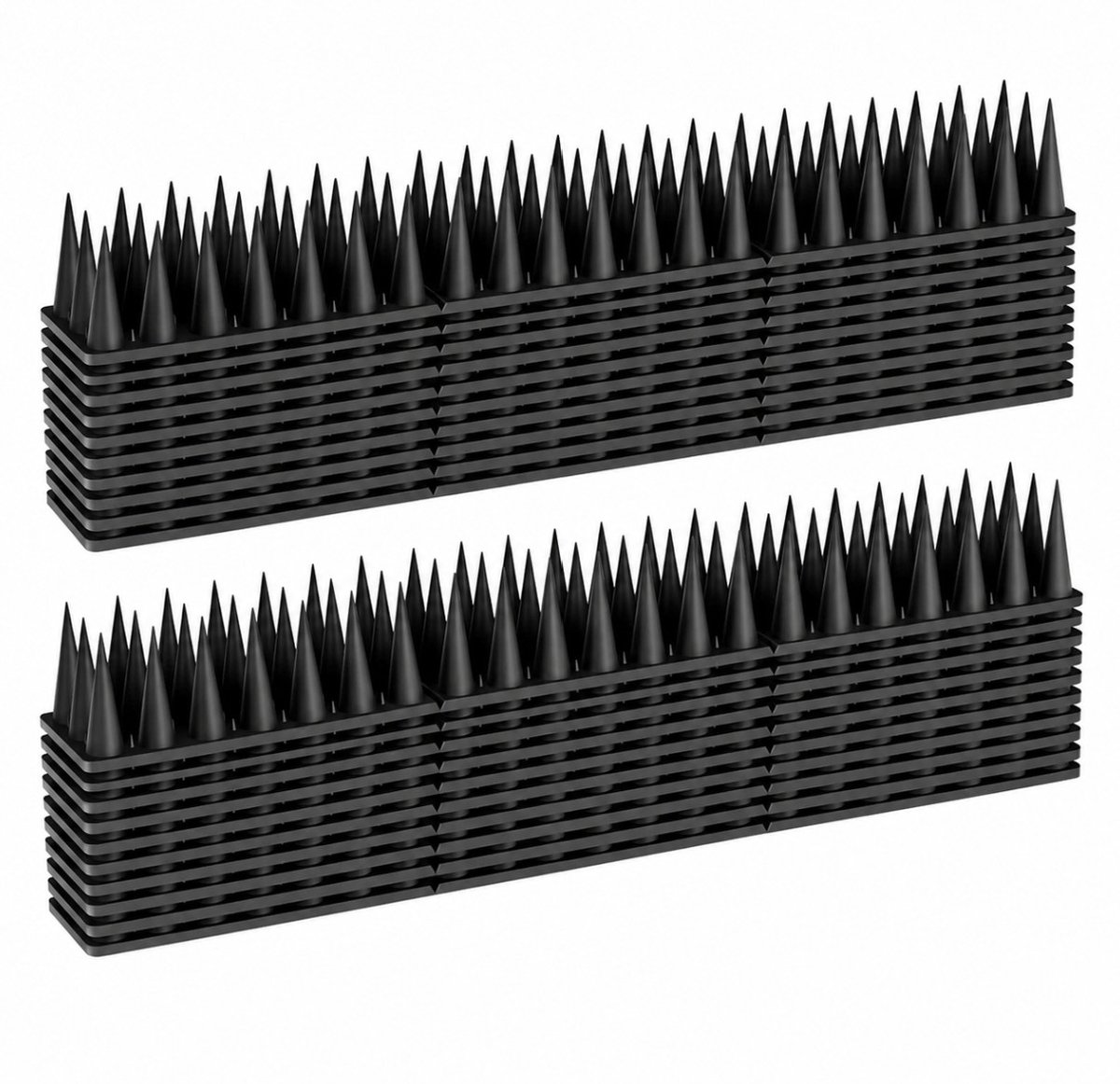 BSS® Duivenpinnen 5,7 m – Kunststof Duivenwering voor Balkon en Terras – 20 Stuks Zwarte Vogelpinnen voor Duiven en Andere Vogels