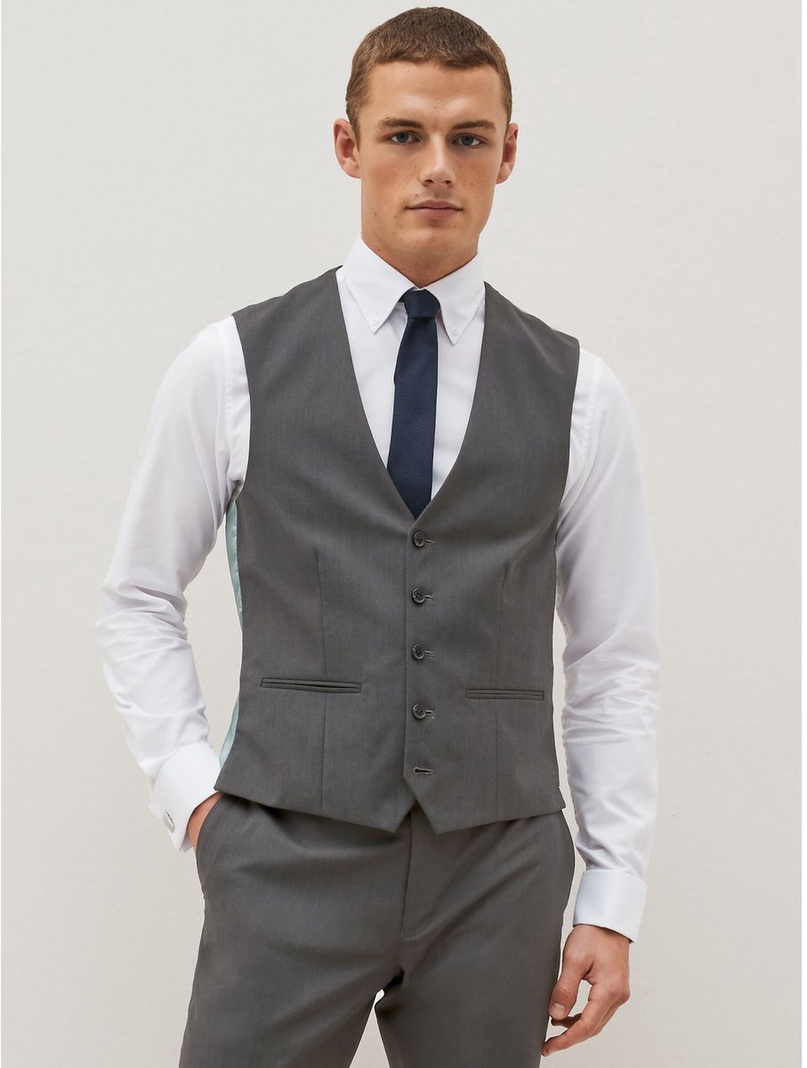 Next - Heren - Gilet met standaard pasvorm - Grijs