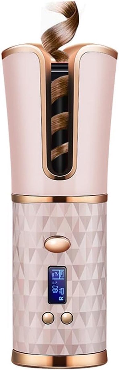 SnelShoppen - Draadloze Automatische Krultang - Oplaadbare USB Krultang met Keramische Coating, 6 Temperatuurinstellingen en Verbrandingsbeveiliging -