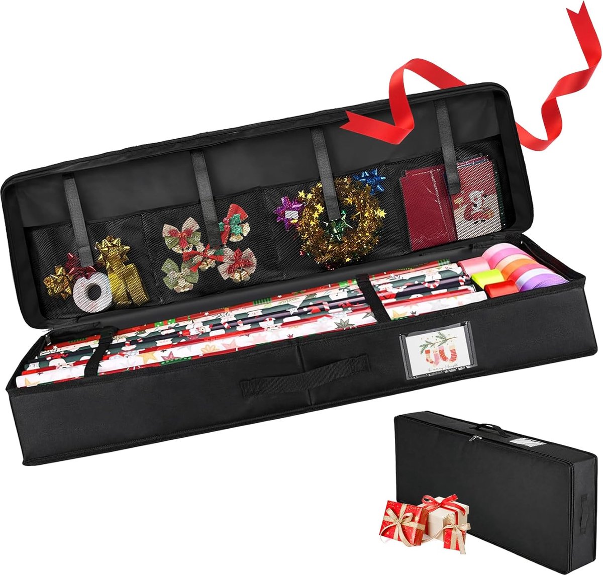 Cadeaupapier opslag 100 cm - zwart - organizer voor cadeaupapierrollen - handig bewaren - ShopVlot