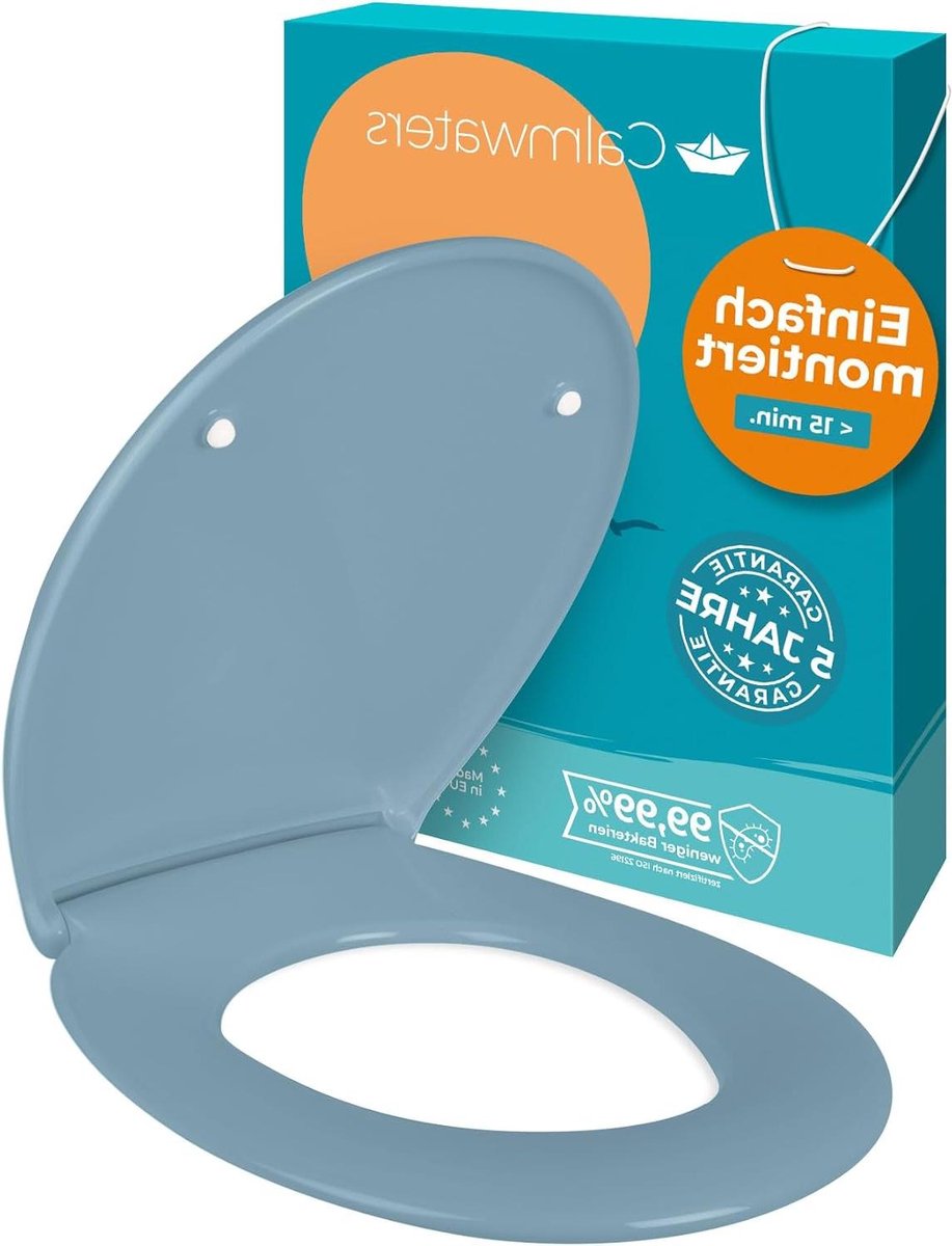 Toiletbril - Toiletdeksel - Eenvoudige montage - Softclose mechanisme - Tot 250 kg - Bermuda blauw