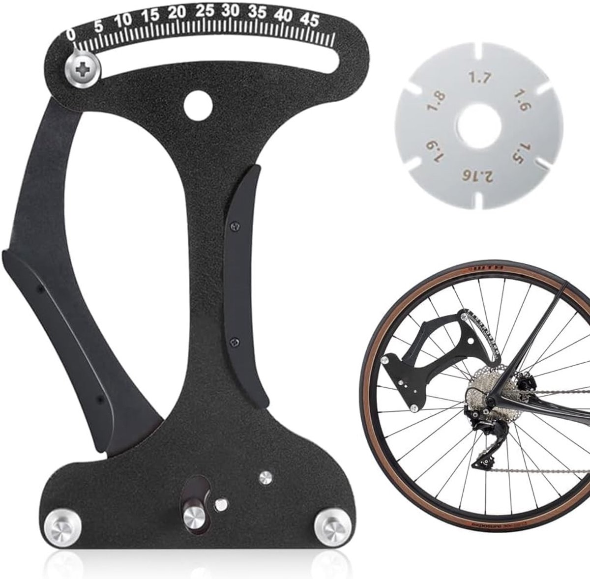 Tensionmeter voor Fietsspaken, Precisie Meetinstrument voor Fietsreparatie, Inclusief 2 Spaakmoeren en Kalibratiehulpmiddelen voor Optimaal Spakenbeheer