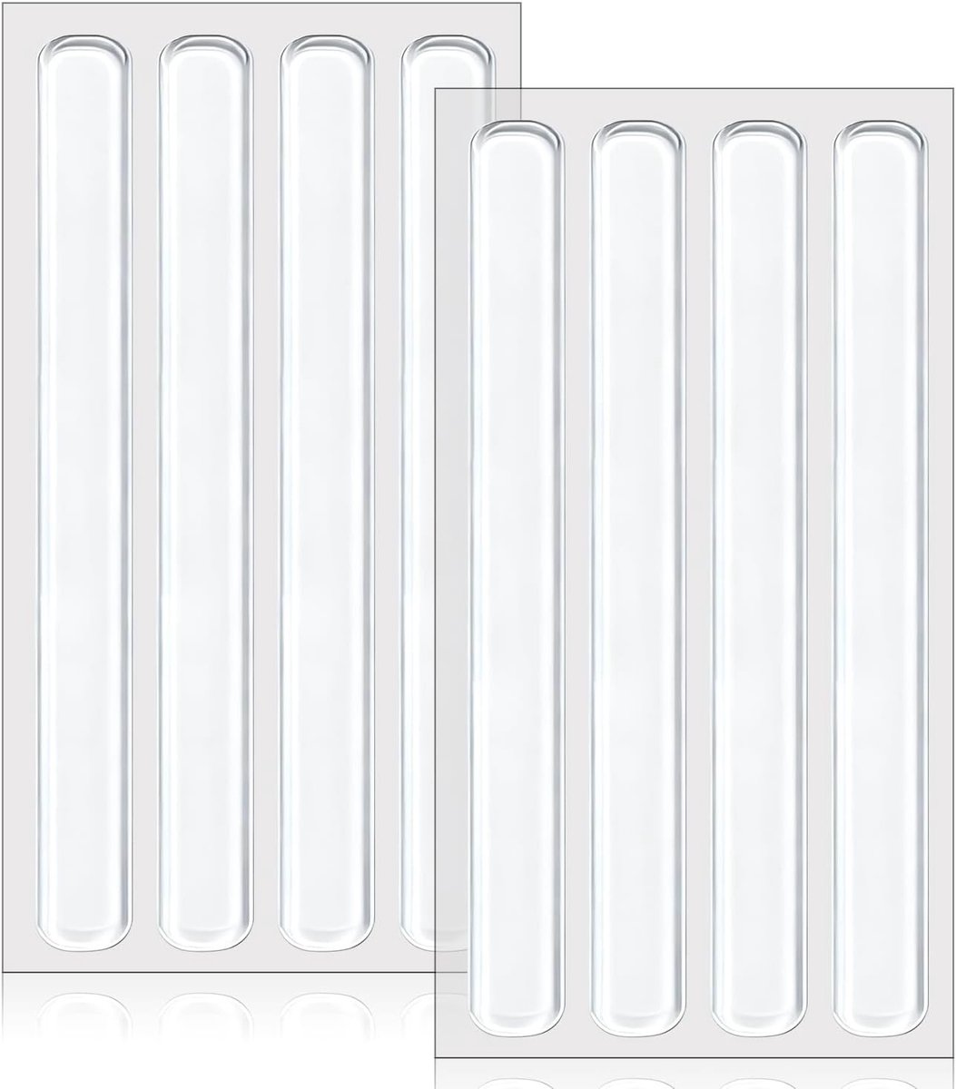 Zelfklevende Wandbeschermers - 8 Stuks Transparante Rubber Pads voor Deuren, Meubels en Lades - 150×15×2mm, Vloerbescherming en Geluidsdemping