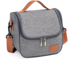 SnelShoppen - Mandarinmelon Lunchbox Grijs, Rechthoekig, Waterdicht, Geïsoleerd, Robuust, Voor Dames, Thermische Lunchbox Voor Werk, Picknick, Strand,