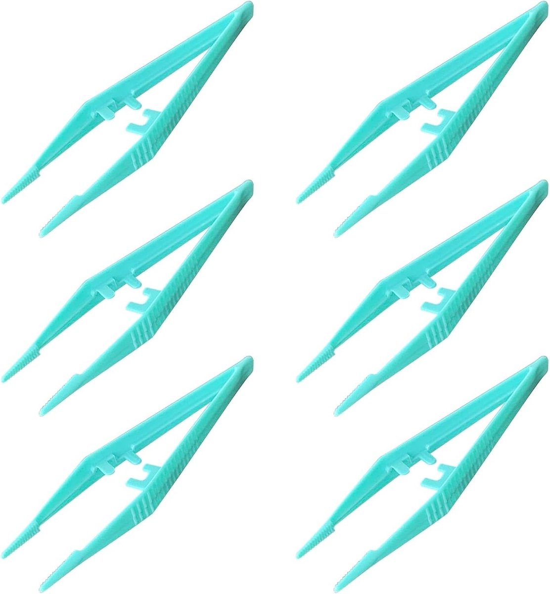 Set van 6 Herbruikbare Plastic Pincetten - Ideaal voor Schoonheid, Eerste Hulp, DIY en Knutselen