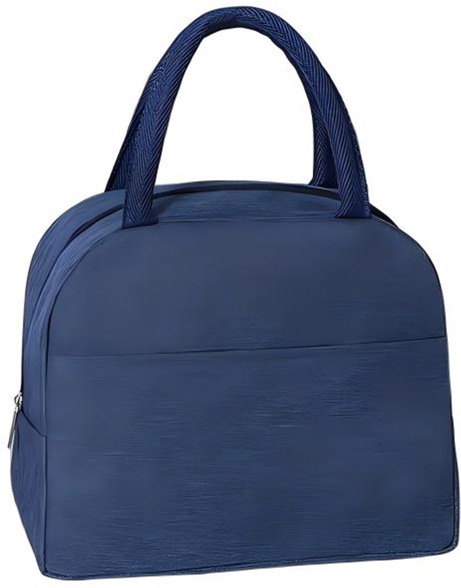 Lunchtas - Koeltas - Koeltasje - Thermotas - Draagtas - Picknicktas - Met aluminiumfolie binnenkant en waterafstotende stof, houdt eten warm en koud - Polyester - 23x12,5x19,5 cm - Voor werk, school en picknick - Marineblauw