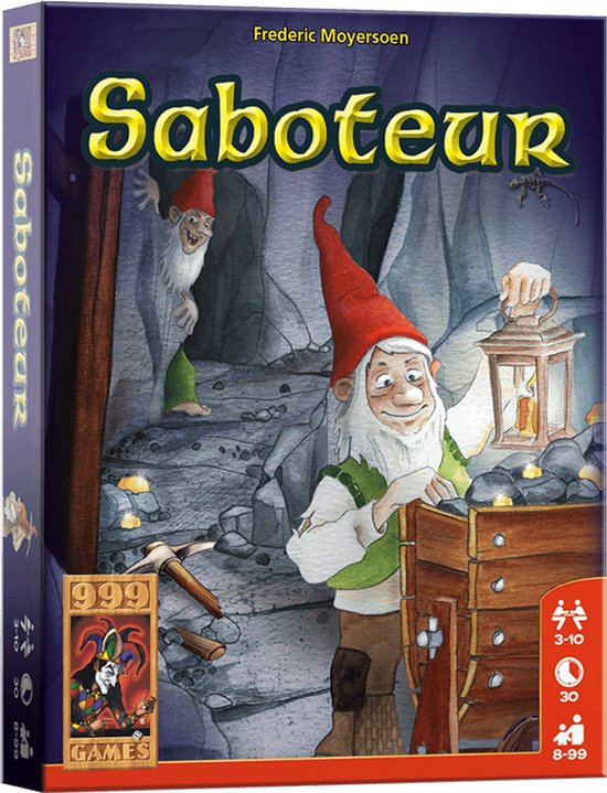 999 Games - Saboteur - Kaartspel - Hét perfecte partyspel voor grote groepen - Saboteer je tegenstanders - Familiespel - Gezelschapsspel - Klein cadeautje