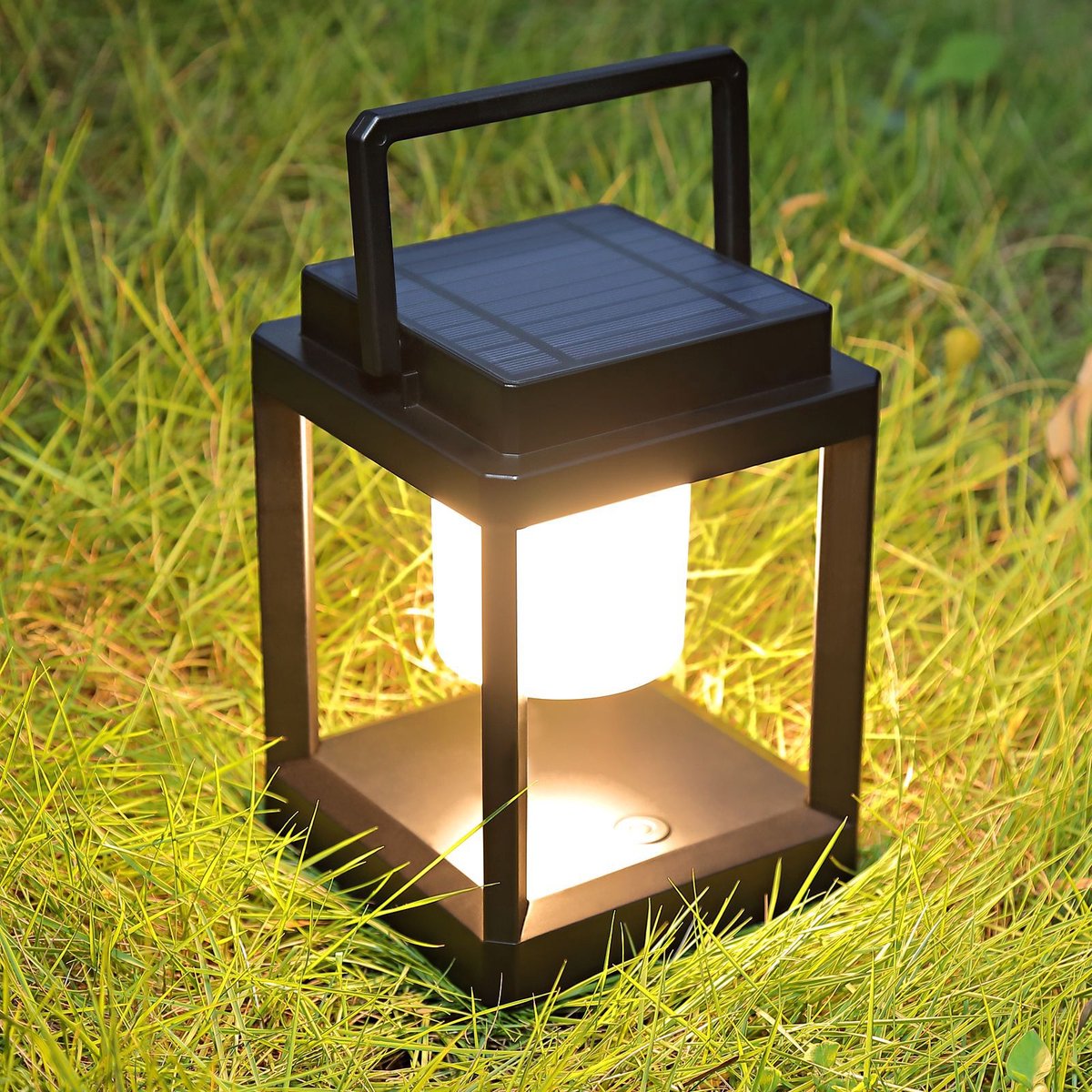 Buitenlamp, LED-nachtlampje, op zonne-energie werkende buitenlamp, waterdicht, draadloos, oplaadbaar, ideaal om te lezen, te decoreren en te kamperen - Zwart