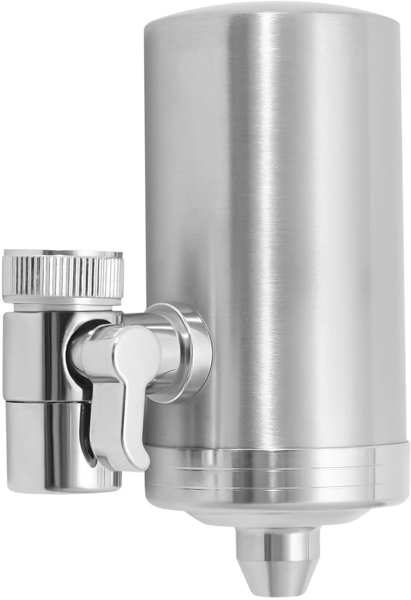 Waterfilter voor Kraan - RVS Waterfilter Mechanisme voor Keuken en Badkamer, Drinkwaterfilter met Compacte Afmetingen 21.5 x 18 x 7.5 cm