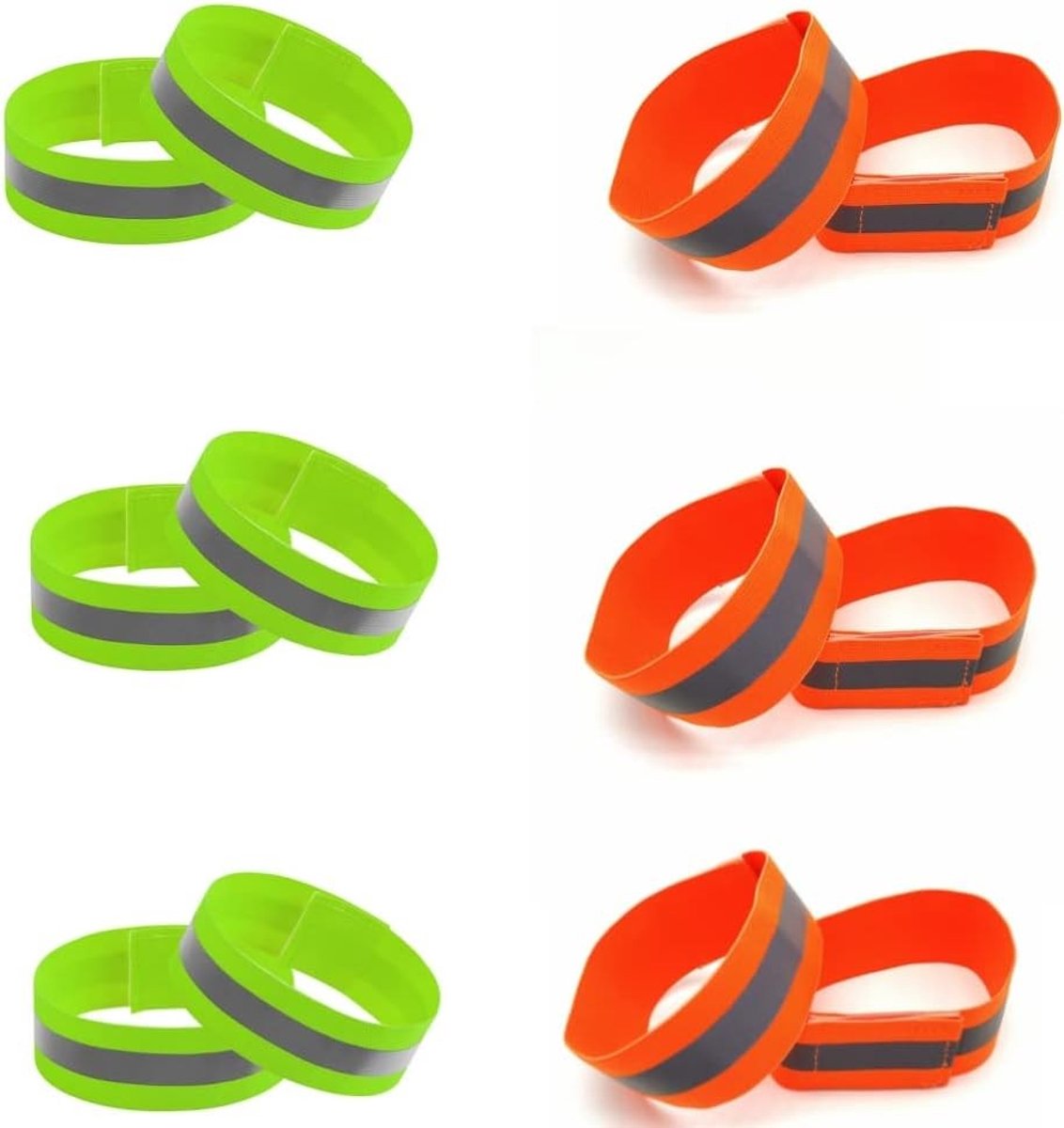 Set van 12 Reflecterende Bands voor Veiligheid tijdens Hardlopen, Fietsen en Wandelen, Neon Reflectoren voor Kleding en Accessoires