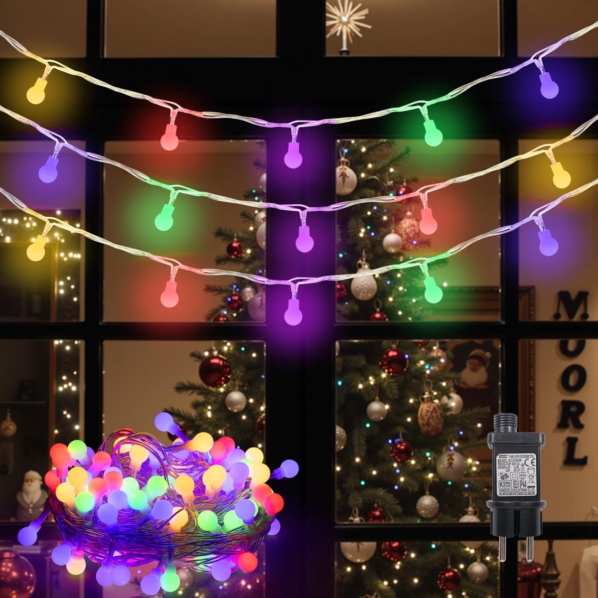 SnelShoppen - LEDYA Lichtsnoer 120 LED's, 12 meter Kleurrijke Kerstverlichting met 8 Modi, Waterdicht voor Slaapkamer, Terras, Tuin, Feest en Binnende