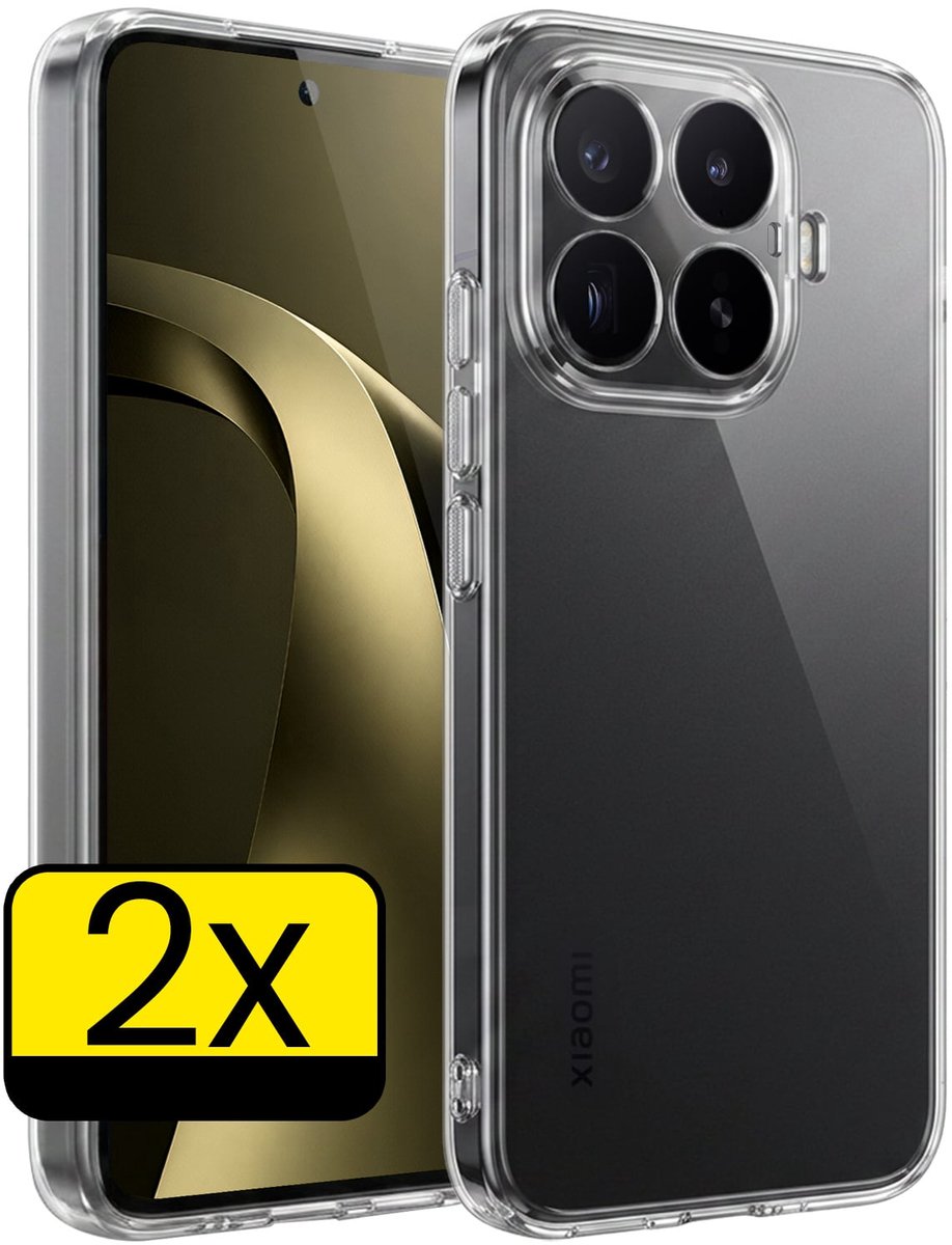 Hoesje - 2 Stuks - Geschikt voor Xiaomi 17T - Sterk & Shockproof - Case Siliconen - Back Cover - Telefoon Hoes - Telefoonhoesjes - Transparant