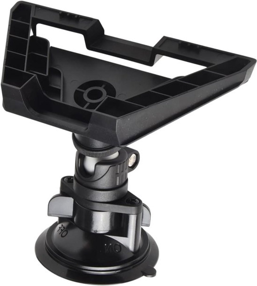 Zuignap montagebeugel voor mini satellietschotel met 360° verstelbare kop. Geschikt voor RV, boot en dak.