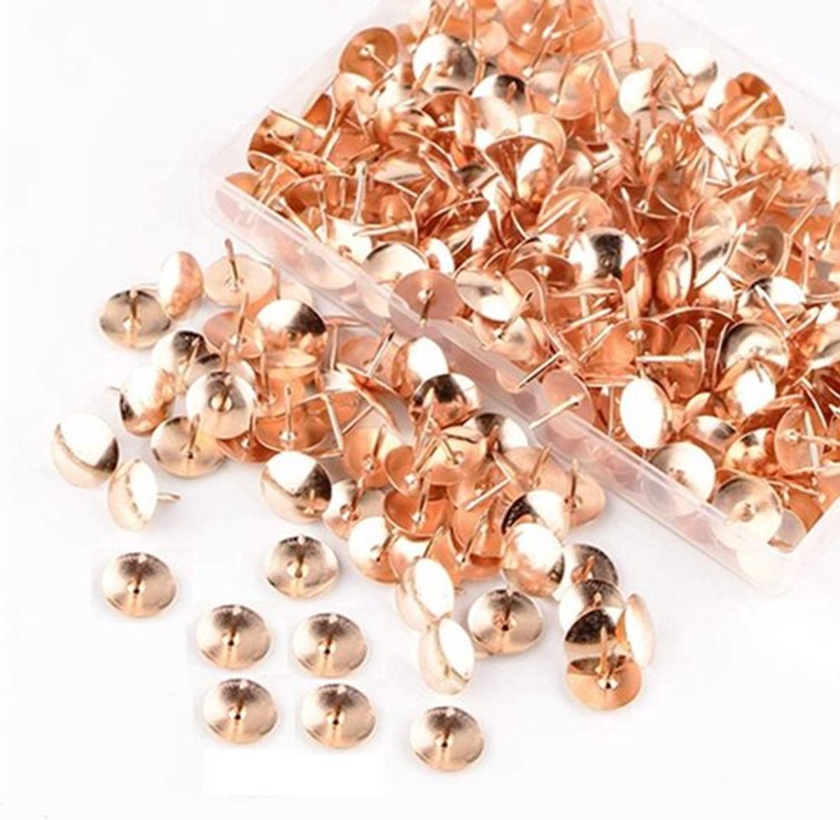 1000 Stuks Metaal Duimspijkers voor Kantoor en Thuisdecoratie - Roze Goud Kleurige Prikpinnen