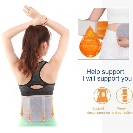 Warmteband voor de Rug en Nieren, Plush Lumbale Ondersteuning, Unisex Verwarmingsband voor Wintergebruik, Maat L — afbeelding 2