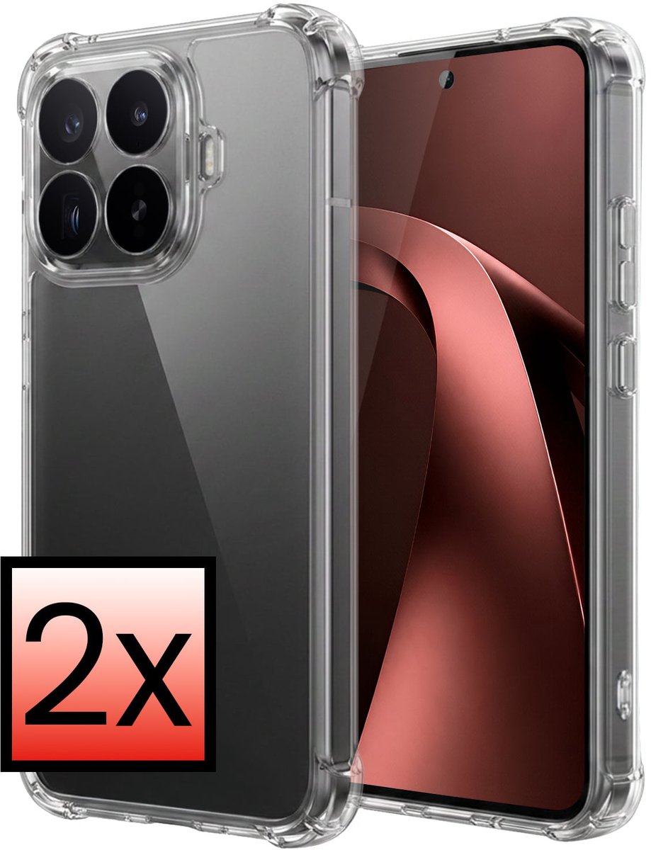 Hoesje - 2 Stuks - Geschikt voor Xiaomi 17T Pro - Sterk & Shockproof - Siliconen Case - Back Cover - Telefoon Hoes Shock Proof - Transparant