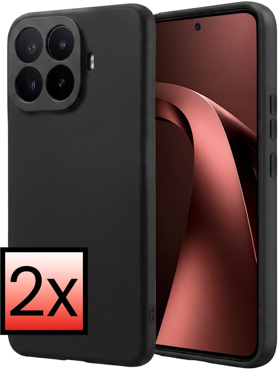 Hoesje - 2 Stuks - Geschikt voor Xiaomi 17T Pro - Sterk & Shockproof - Case Siliconen - Back Cover - Telefoon Hoes - Zwart