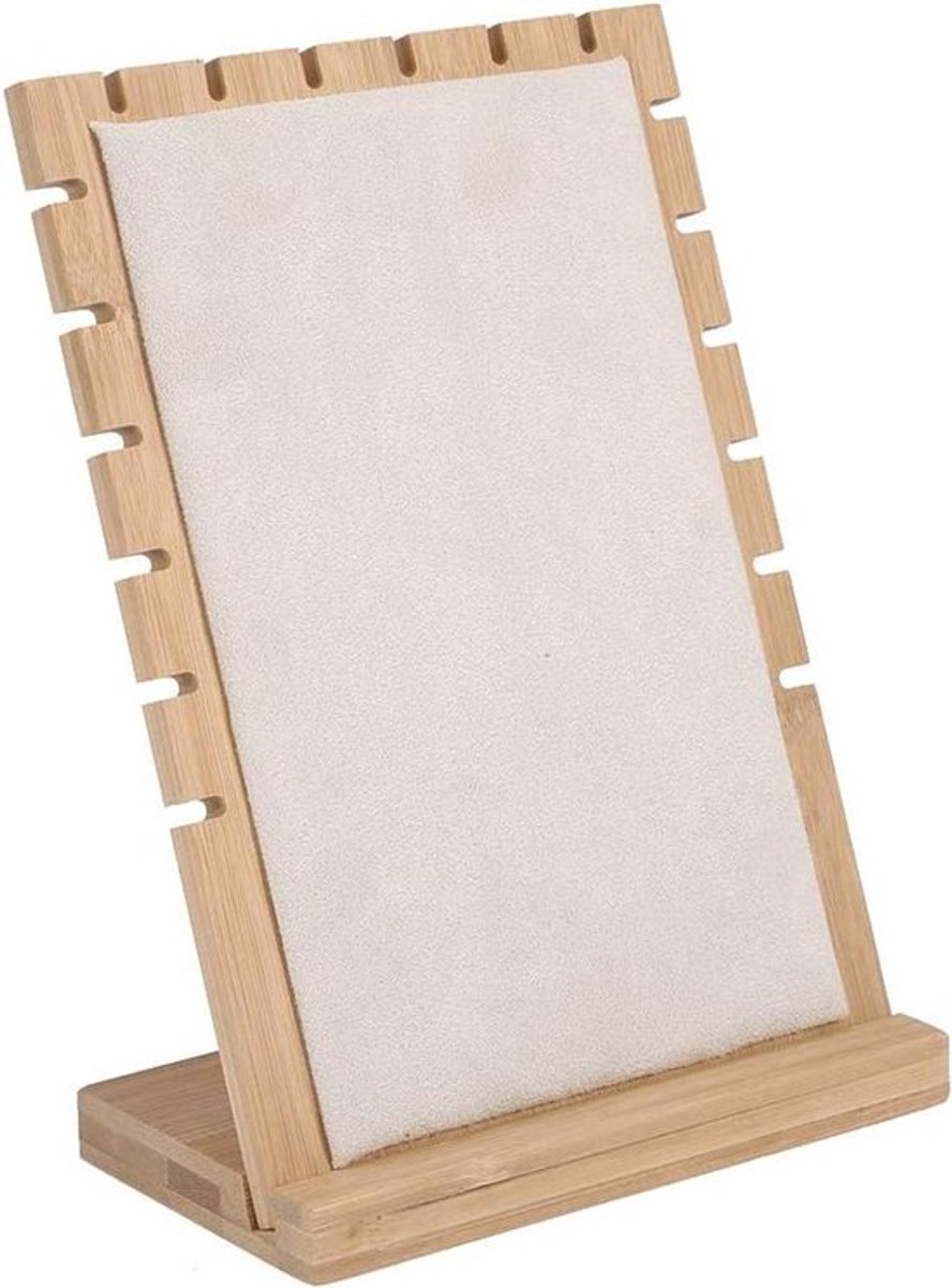 Sieraden Organizer van Hout - Milieuvriendelijke Woondecoratie - Sieraden Stand met 3 kleuren - Voor kettingen en hangers - Beige.