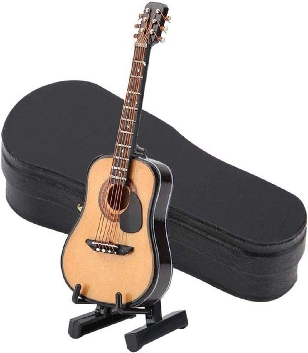 Instrument ornament miniatuur gitaar replica met geschenkdoos - Kerst verjaardagscadeau - muzikaal model