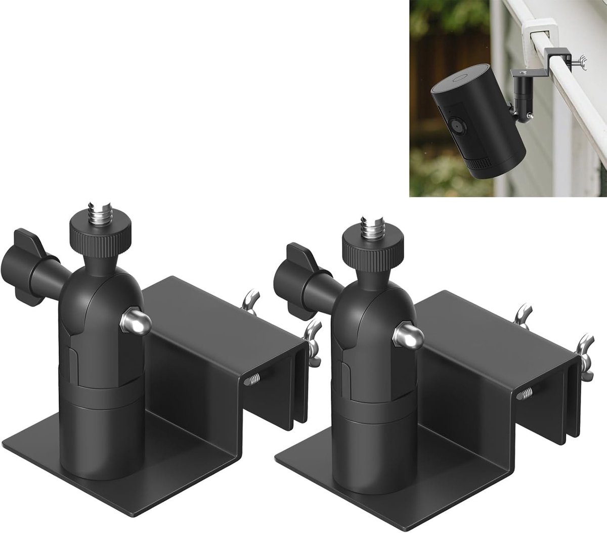 SnelShoppen - Set van 2 Universele Regengotenhouders voor Bewakingscamera's - Compatibel met Ring, EufyCam, Arlo, Wyze - 1/4 inch Schroefdraad Camerah