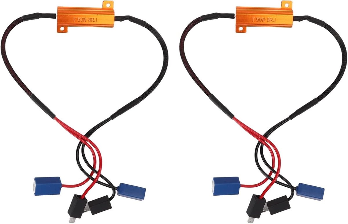 2 Stuks LED Decoder 50W voor H1 LED Lampen - Foutcodes Verwijderen en Compatibiliteit Verbeteren met Laadweerstanden