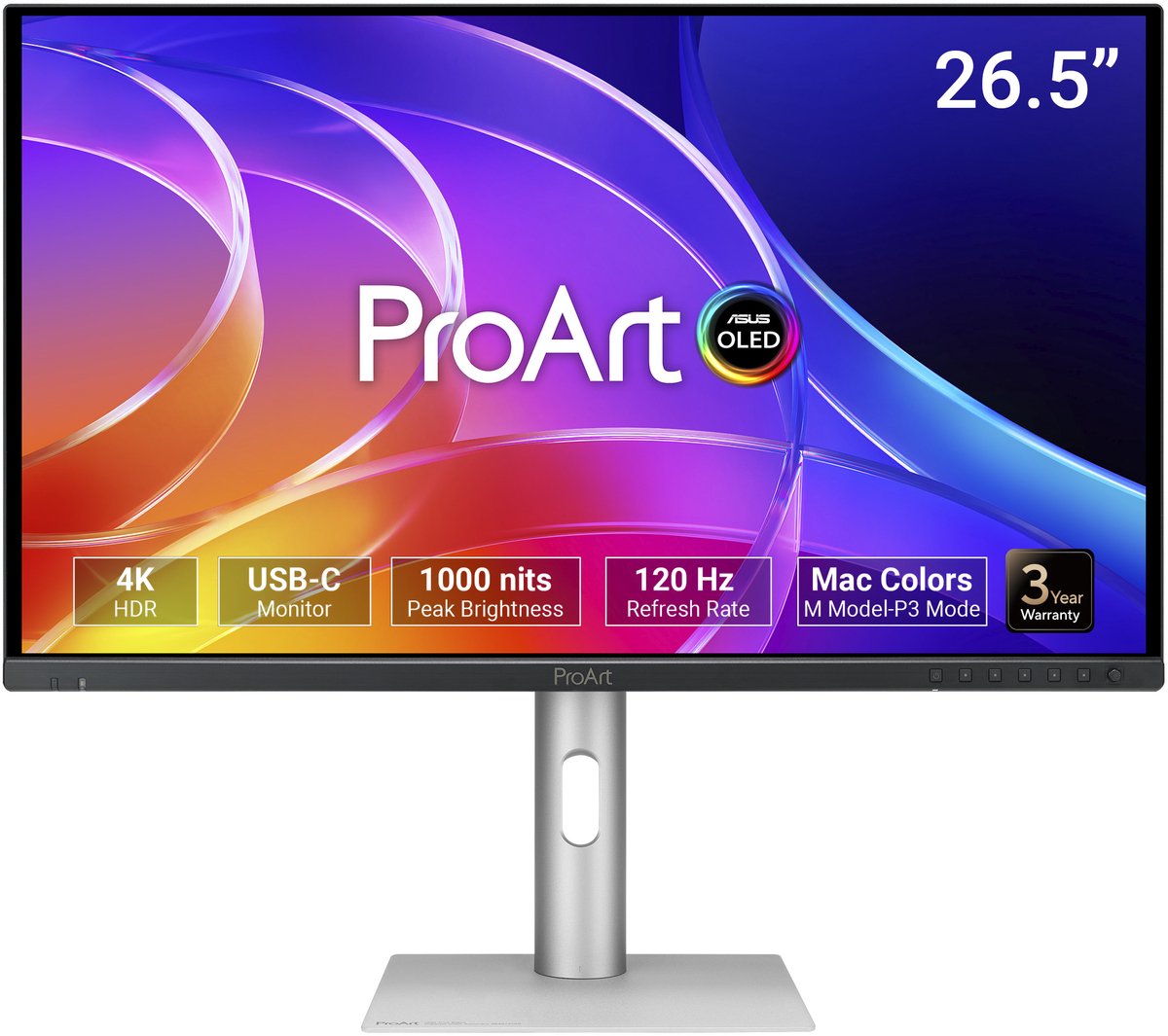 ASUS ProArt Display PA279CDV - 4K OLED Grafisch Design Monitor - 99% DCI-P3, ΔE < 1.5 - USB-C 96W - USB Hub - 120Hz - 27 Inch