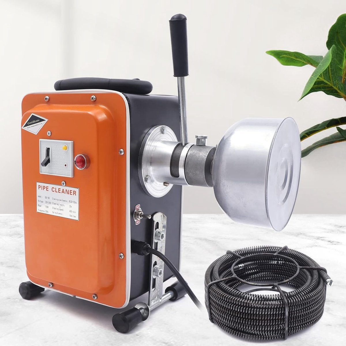 Krachtige 750 W Afvoerreinigingsmachine met Spiralen voor Efficiënte Pijpreiniging van 20-110 mm